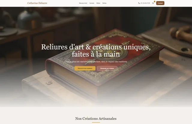 Page d’accueil de la boutique en ligne de Catherine Debarre