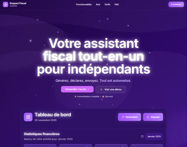 Interface de l’application Empact Fiscal