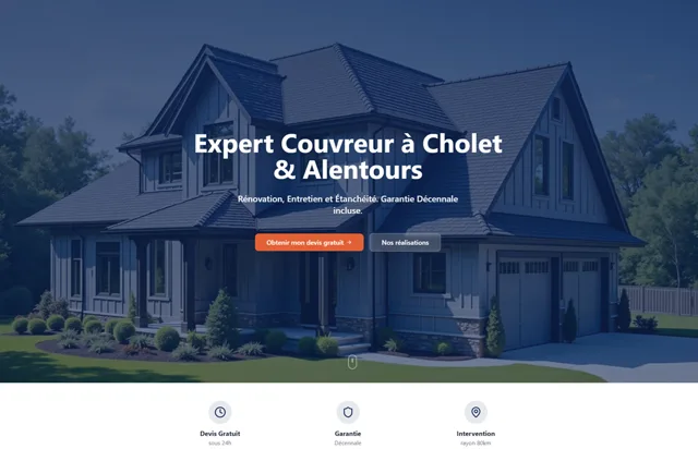 Page d’accueil du site Expert Couvreur