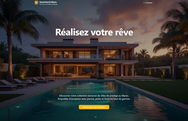 Page d’accueil du site ImmoSearch Maroc