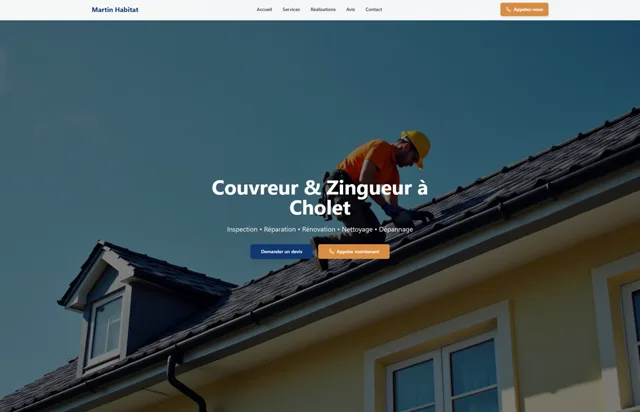 Page d’accueil du site Martin Habitat